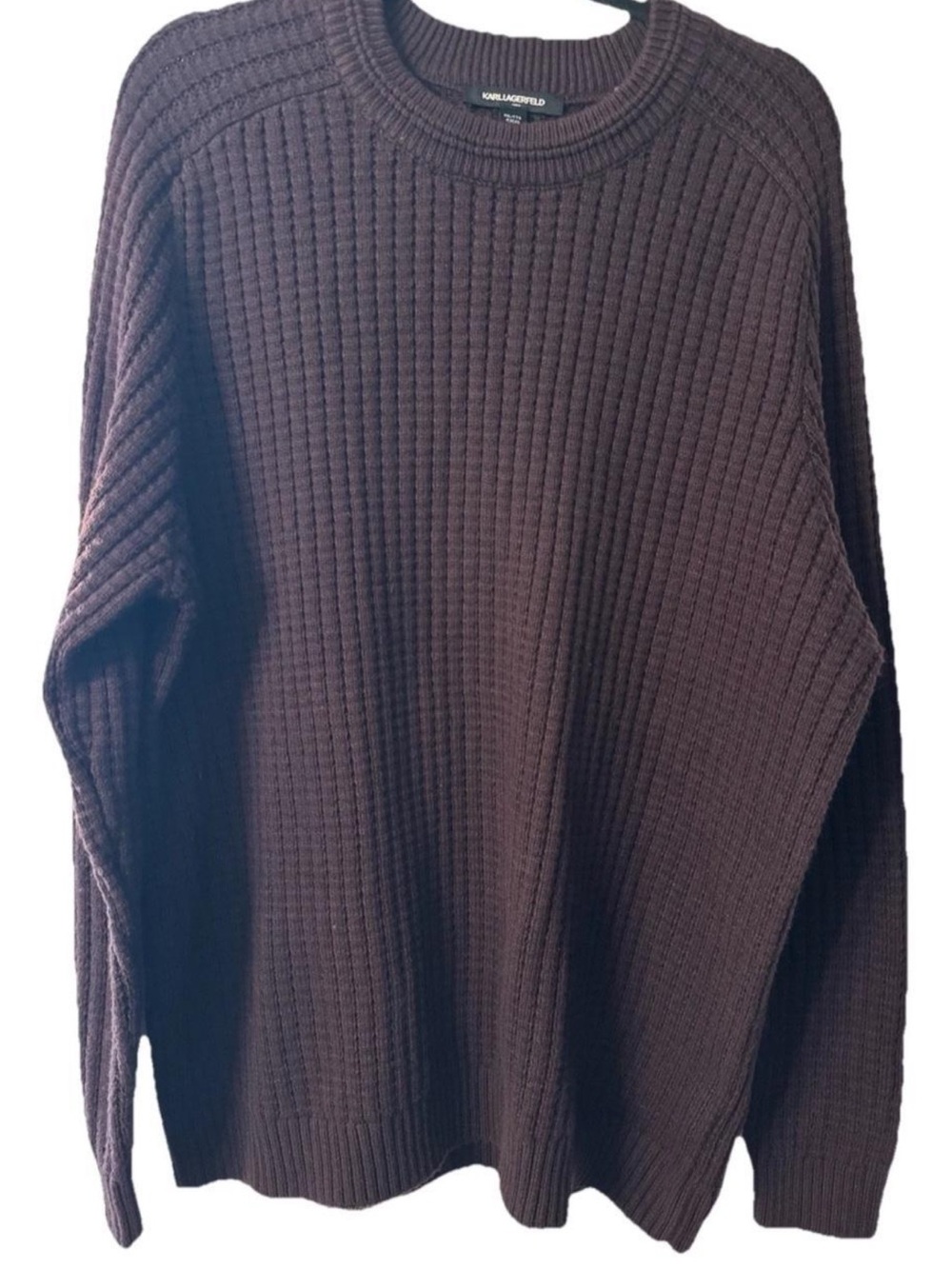 Karl Lagerfeld Burgundy Textured Crewneck Sweater • Men’s XXL